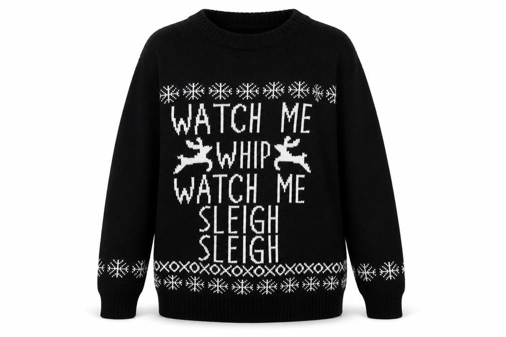 Front view of In the Style women’s black jumper, size M