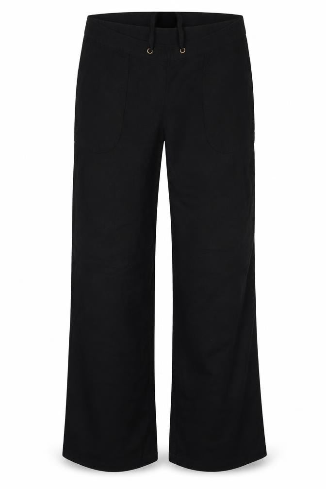 Front view of Tu women’s black rayon trousers, size UK 30, 30-inch leg