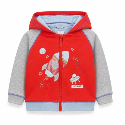 TU Baby Red   Full Zip Jumper Size 6-9 Months  - Rockets
