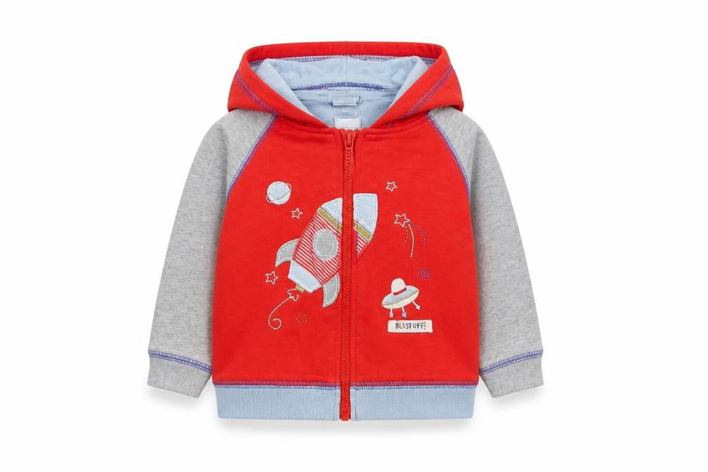 TU Baby Red   Full Zip Jumper Size 6-9 Months  - Rockets