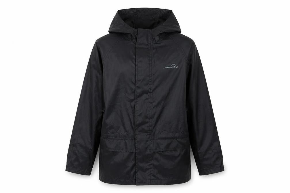 Front view of Freedom Trail boys’ black jacket, size 9-10, years