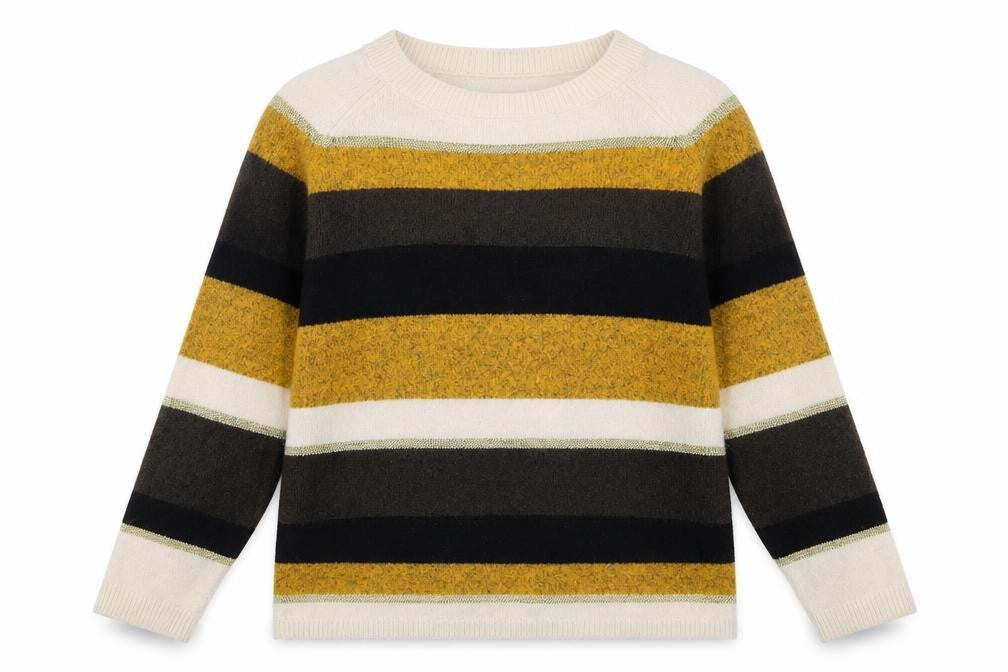 Front view of M&Co women’s yellow knit jumper, size UK 14