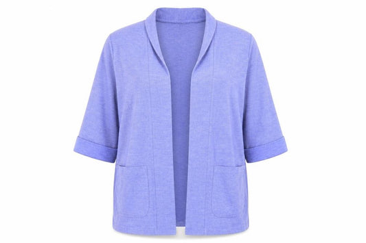 Front view of Damart women’s blue jacket blazer, size UK 18