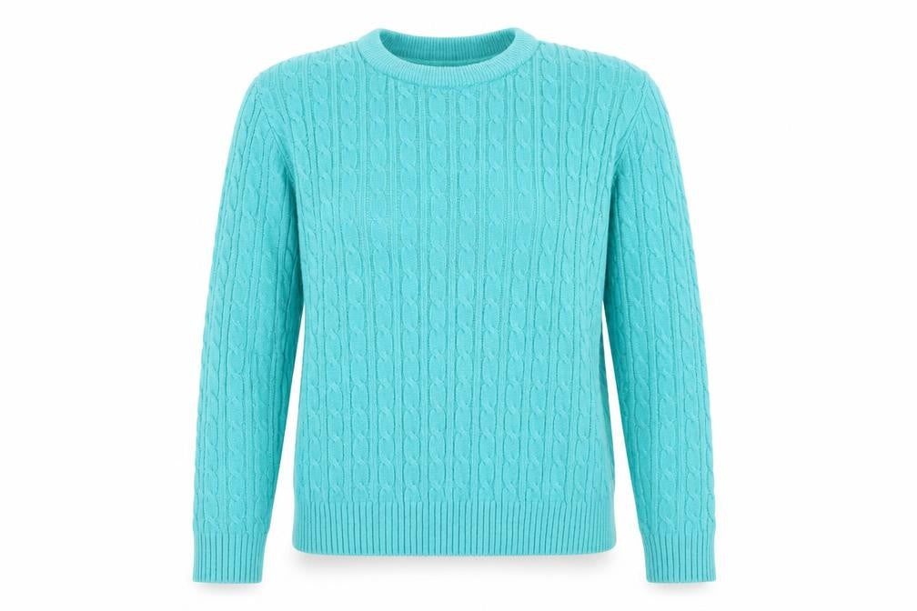Front view of Mexe women’s green knit jumper, size M