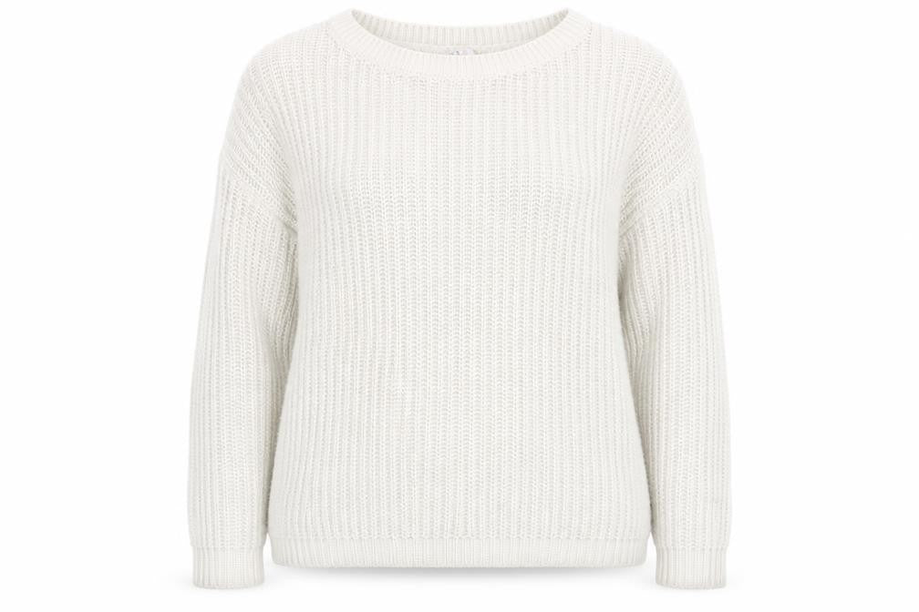 Front view of FB Sister women’s beige knit jumper, size S