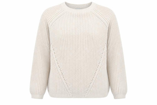 Front view of ASOS women’s beige knit jumper, size UK 6