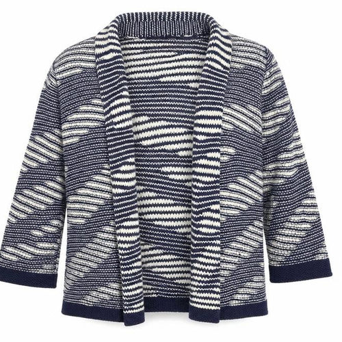 Per Una Womens Blue Striped Knit Cardigan Jumper Size M