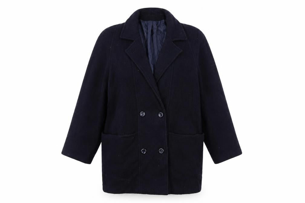 CLASSIC WOMAN Womens Blue   Overcoat Coat Size 16