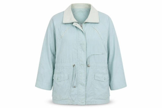 Front view of Off Limits women’s green jacket, size UK 12
