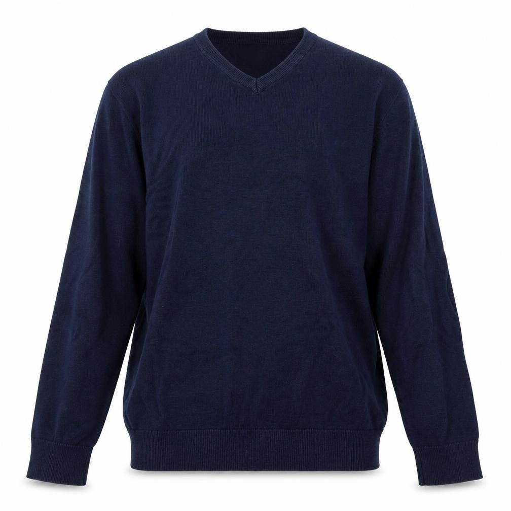 Front view of Asda George men’s blue jumper, size M