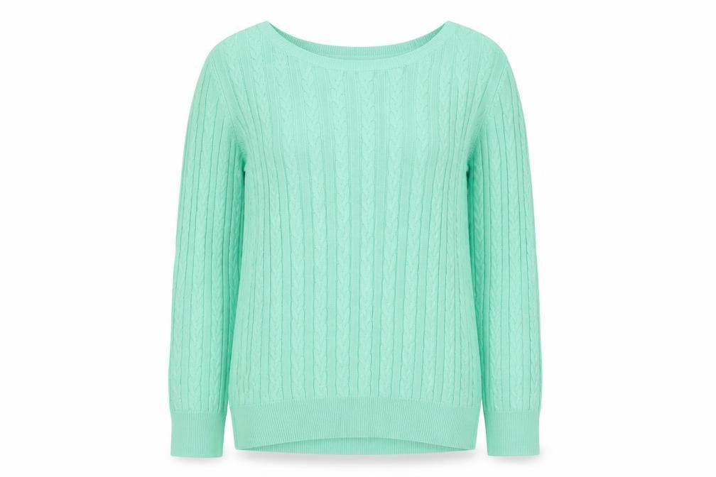 Front view of H&M women’s green jumper, size S