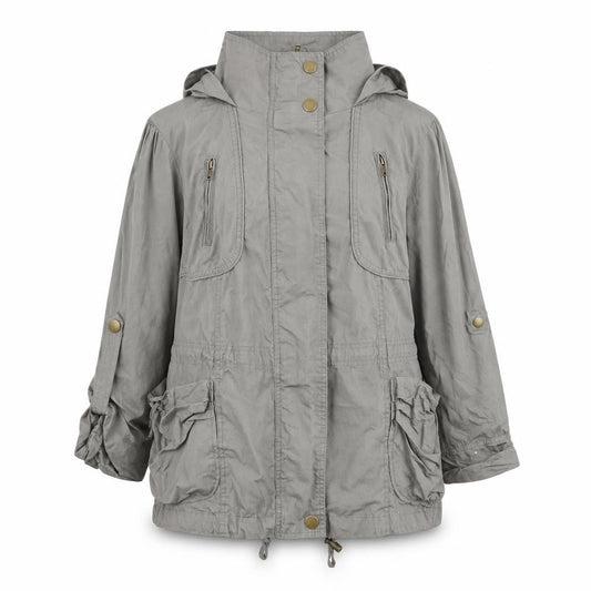 Front view of New Look women’s grey jacket coat, size UK 8
