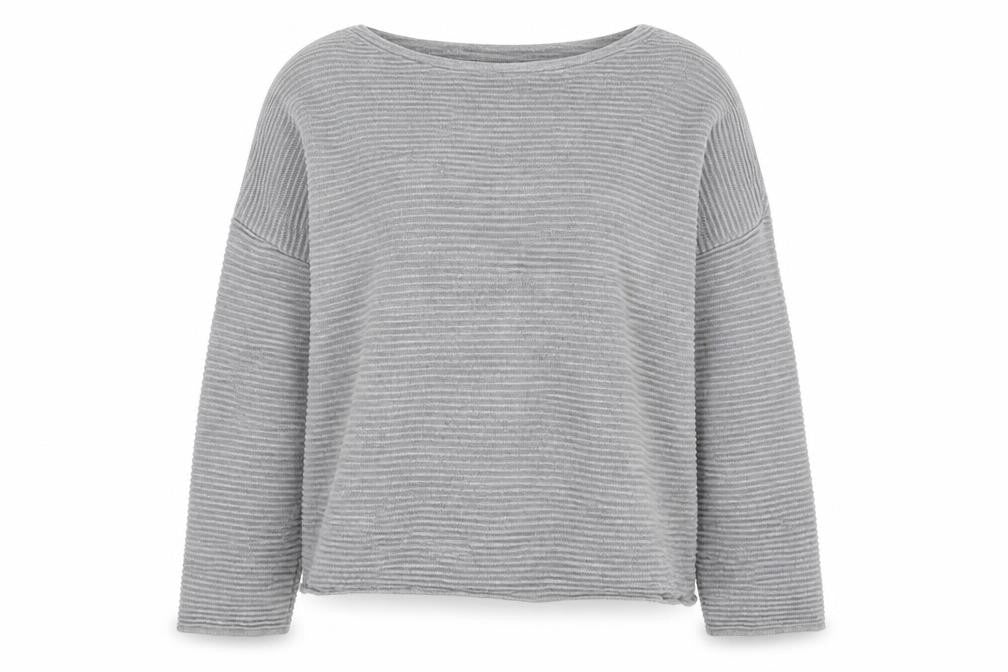 Front view of H&M women’s grey jumper, size M