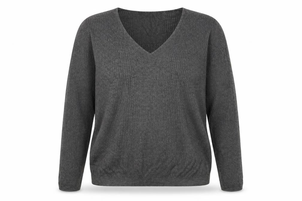 Front view of Marks & Spencer women’s grey jumper, size UK 14