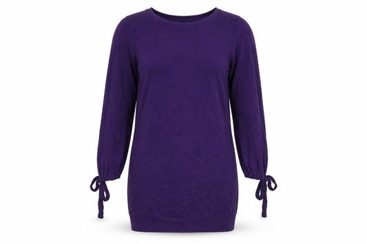 Front view of Next women’s purple jumper dress, size UK 8