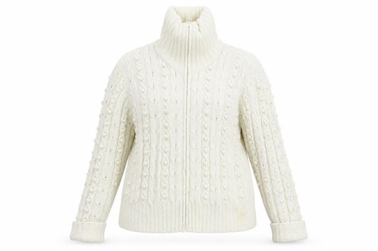 Front view of George women’s white jacket coat, size UK 20, - washable marks