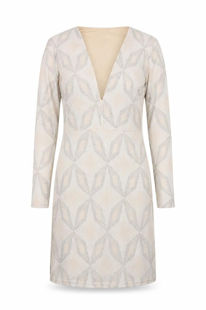 Front view of River Island women’s beige a-line, size UK 12