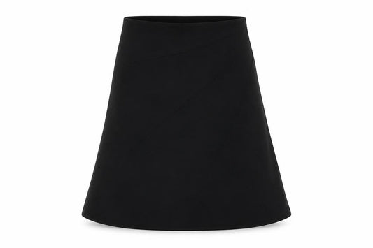 Front view of Savoir women’s black bandage skirt, size UK 28, in