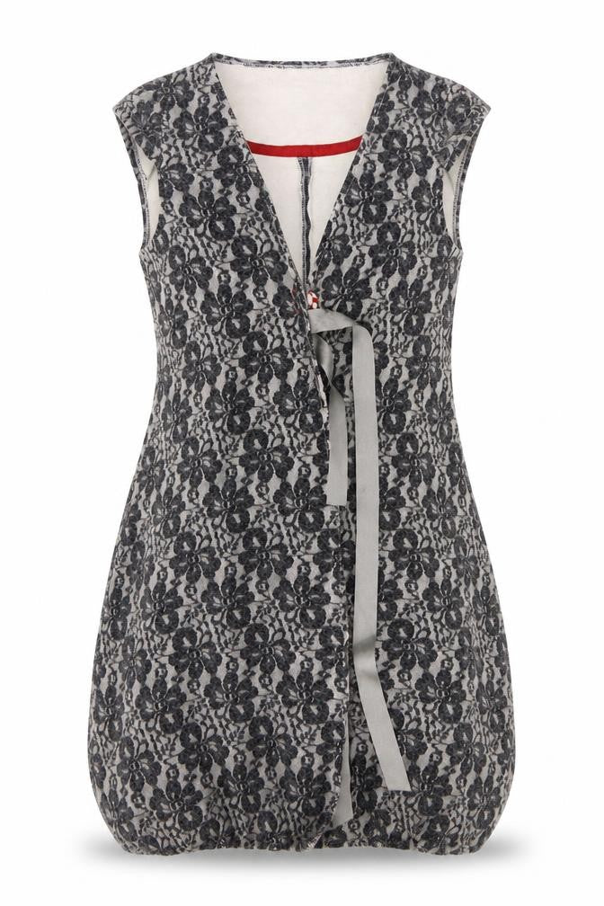 Avoca  Womens Grey Floral  Cardigan Jumper Size S