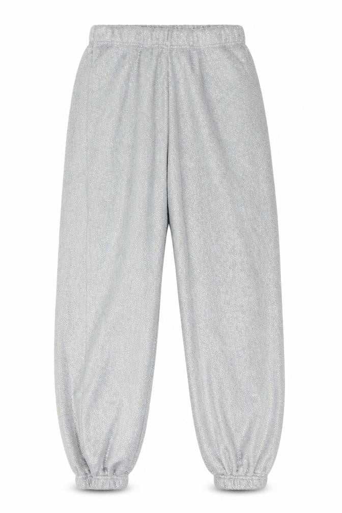 Front view of Time To Dream women’s grey trousers, size M, 24-inch leg