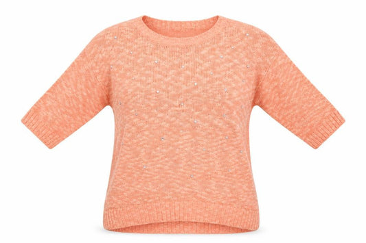 Front view of Next women’s orange knit jumper, size UK 12