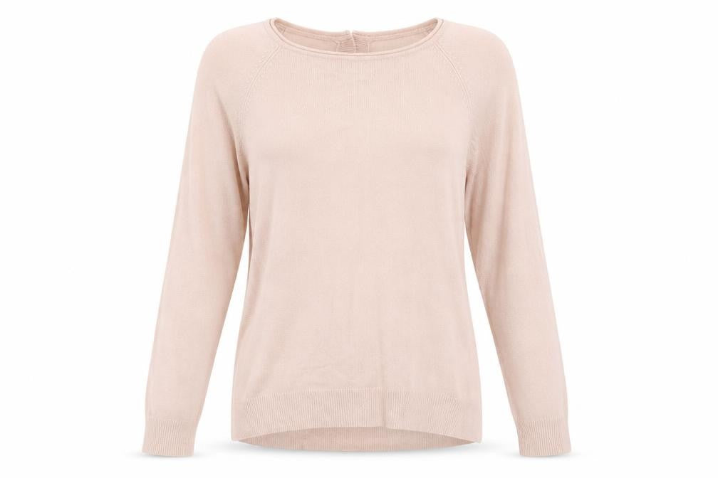Front view of Atmosphere women’s beige knit jumper, size UK 12