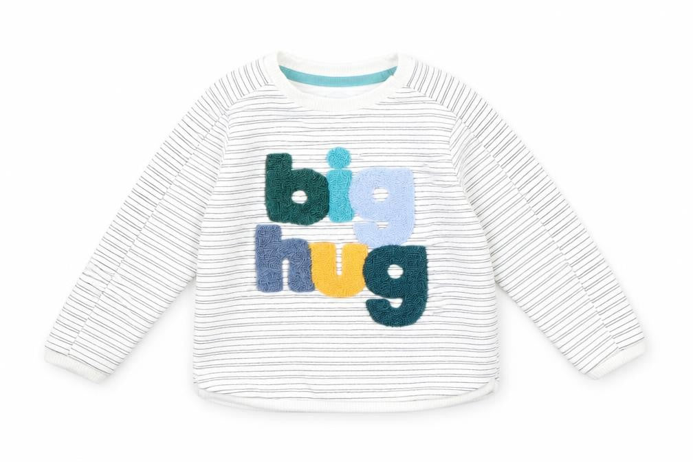 F&F Girls White Striped Rayon Pullover Jumper Size 3-6 Months