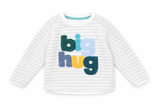 Front view of F&F girls’ white striped rayon jumper, size 3-6, months