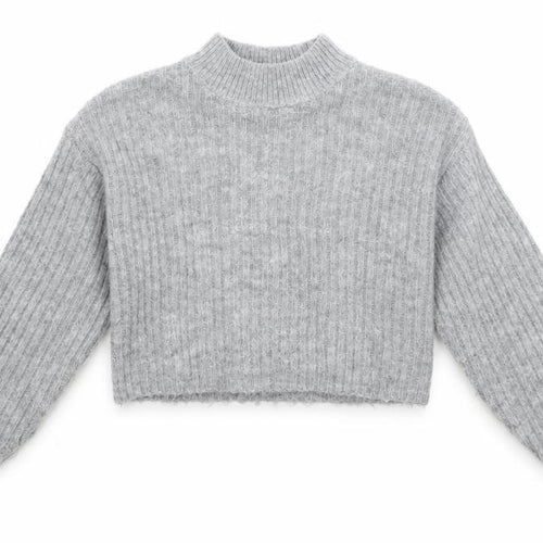 915 Girls Grey  Knit Pullover Jumper Size 9 Years