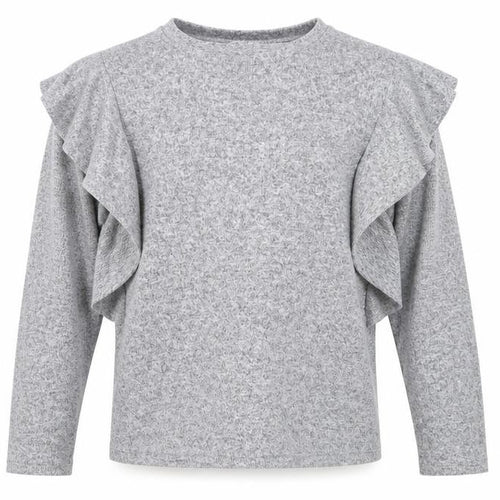 Mango Womens Grey   Pullover Jumper Size S  - Ruffle Detail
