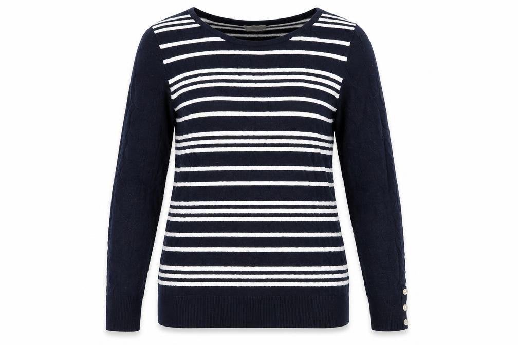 Next Womens Black Striped  Pullover Jumper Size 10