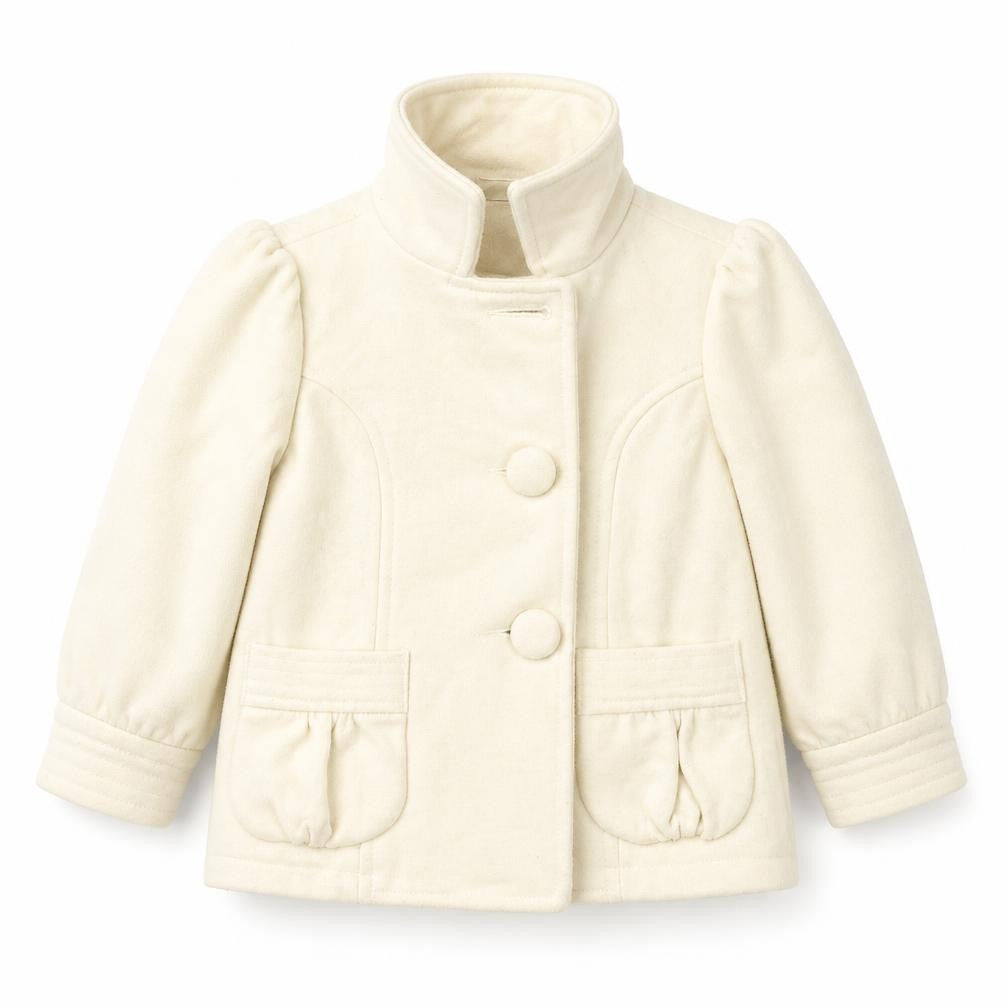 New Look Girls Ivory   Pea Coat Coat Size 2 Years