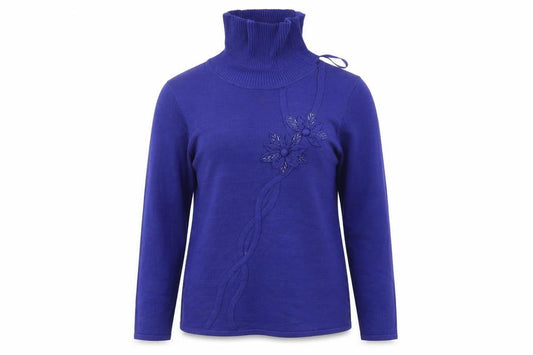 Front view of Eternal women’s blue jumper, size M