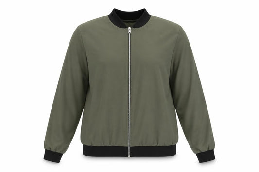 Front view of Select women’s green jacket, size UK 14