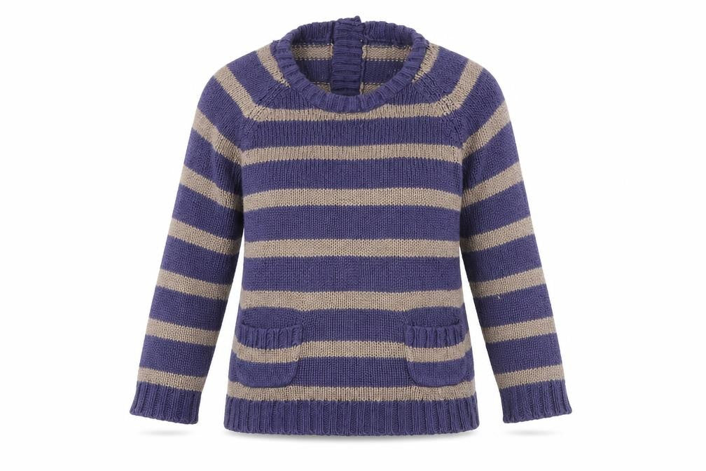 Front view of Preworn women’s multicoloured striped jumper, size UK 10