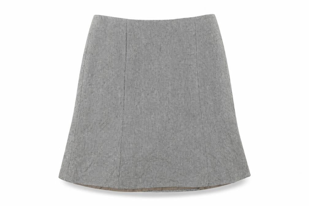 AMARANTO Womens White Striped  A-Line Skirt Size 18