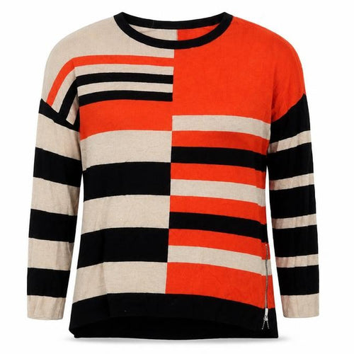 Wallis Womens Brown Striped  Basic T-Shirt Size S
