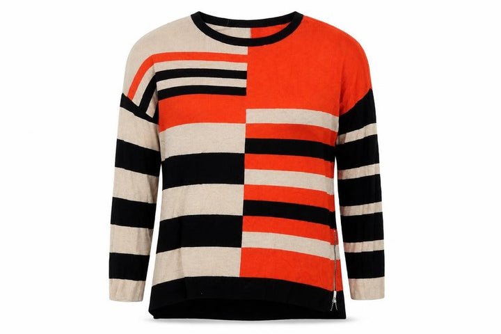 Wallis Womens Brown Striped  Basic T-Shirt Size S