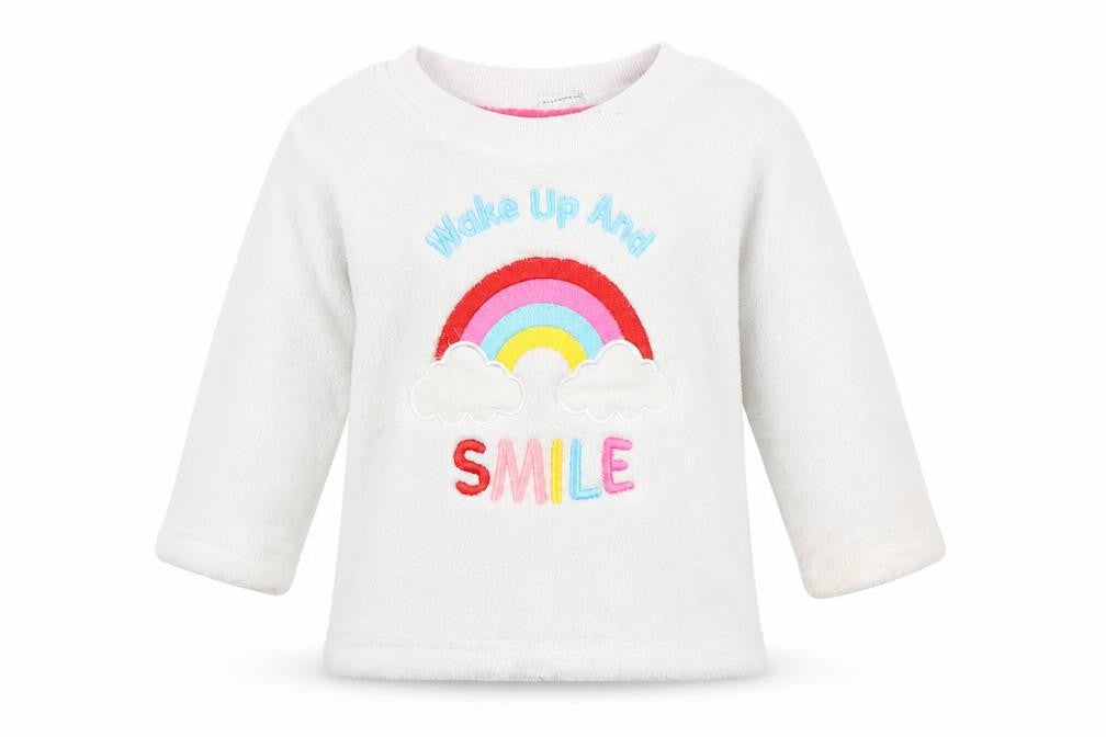 Crafted Baby White   Pullover T-Shirt Size 18-24 Months  - rainbow