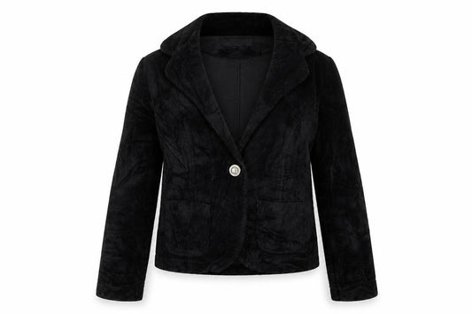 Front view of New Look women’s black jacket, size UK 12