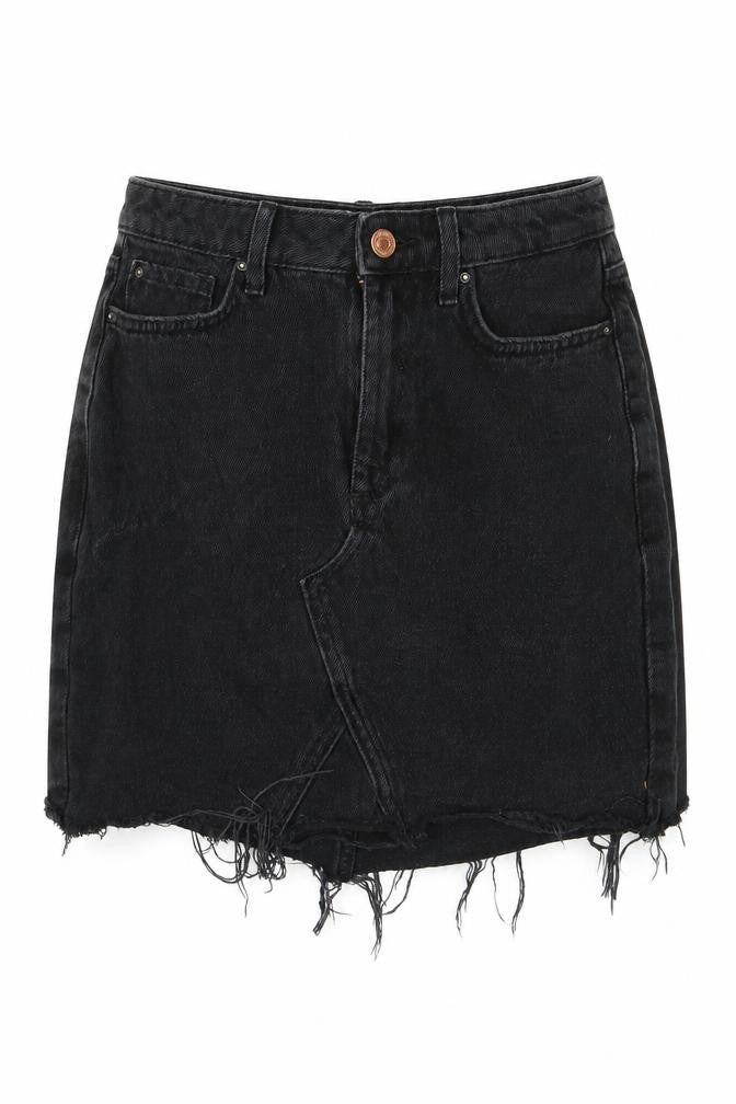 Front view of Denim women’s black straight & pencil set, size UK 6