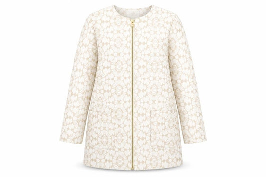 Front view of New Look women’s white jacket, size UK 8