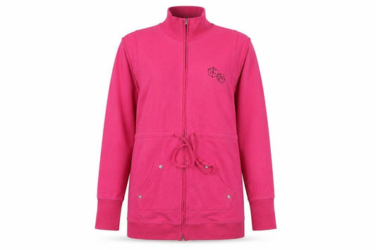 Front view of B2 women’s pink jacket, size M