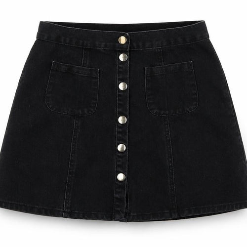 Cooperative Womens Black  Denim A-Line Skirt Size S
