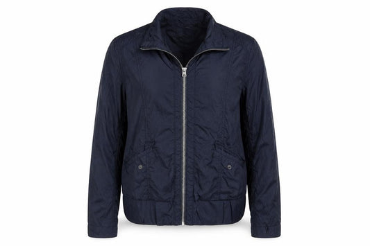 Front view of LOGG women’s blue jacket coat, size UK 38