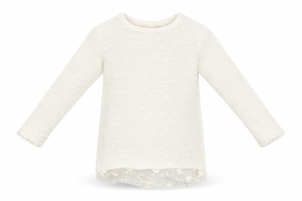 Front view of George girls’ white jumper, size 7-8, years