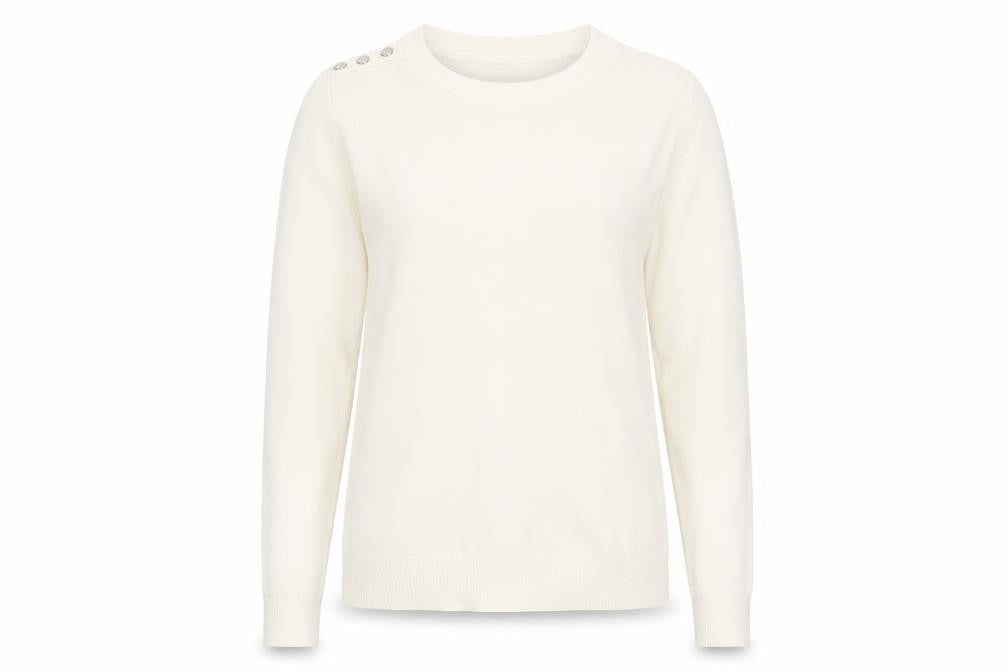 Front view of Primark women’s ivory knit jumper, size UK 8