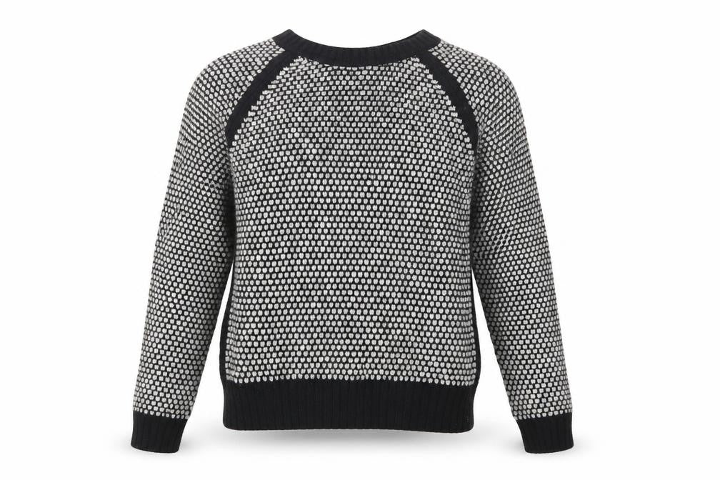 Front view of New Look women’s black knit jumper, size UK 8