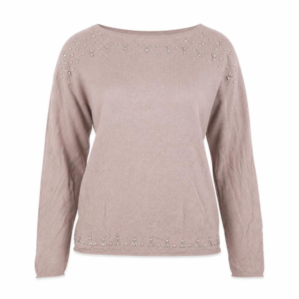 Front view of Next women’s pink knit jumper, size UK 14