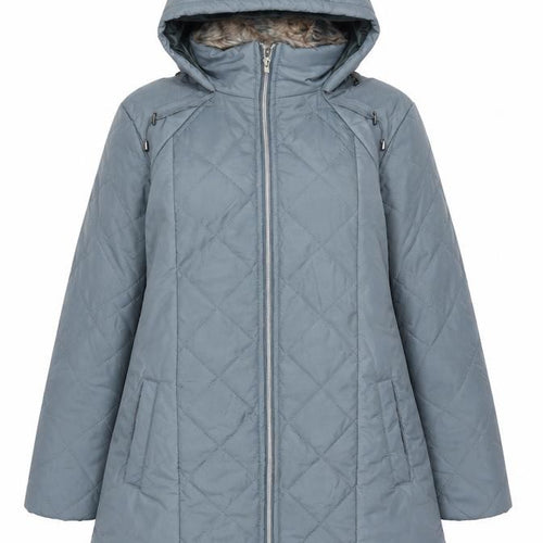 Anne De Lancay Womens Grey   Parka Coat Size S